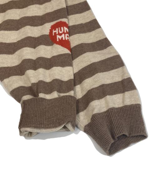 HUMAN MADE（ヒューマンメイド）HUMAN MADE (ヒューマンメイド) STRIPED L/S KNIT SWEATER（ストライプロングスリーブニットセーター）ボーダーニット ブラウン サイズ:Sの古着・服飾アイテム