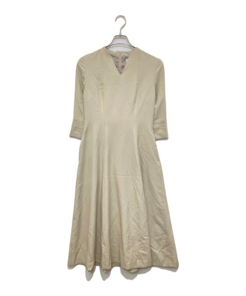 Audire（アウディーレ）Audire (アウディーレ) Catherine flare dress（キャサリンフレアドレス）ワンピース　AD3RD-0905 ベージュ サイズ:Sの古着・服飾アイテム
