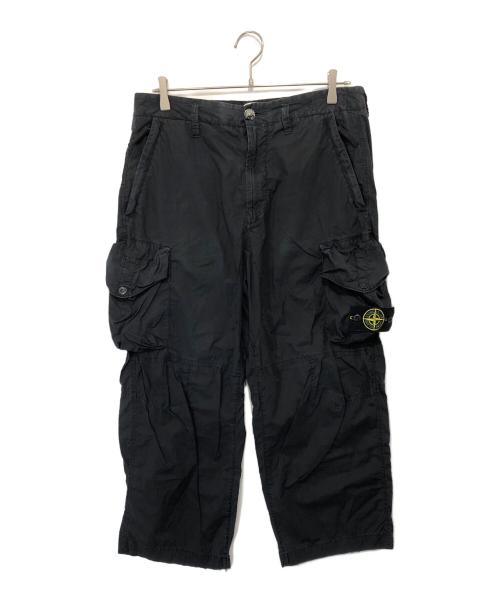 STONE ISLAND（ストーンアイランド）STONE ISLAND (ストーンアイランド) コットンパンツ　ワイドカーゴパンツ　COTTON WIDE CARGO PANTS　761532003 ブラック サイズ:W31の古着・服飾アイテム
