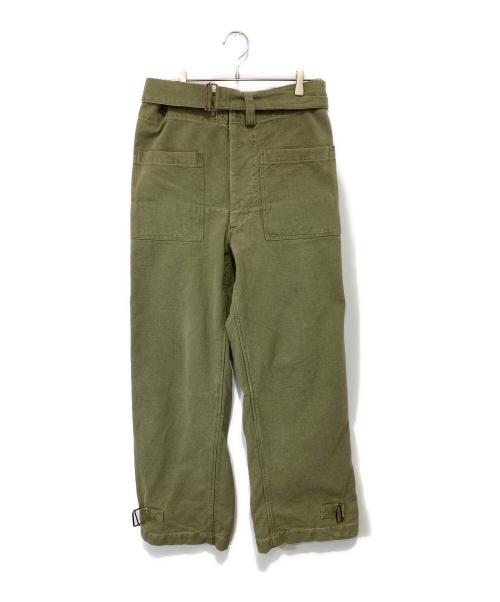 French Army（フランス軍）French Army (フランス軍) M-35 ベルテッドモーターサイクルパンツ グリーン サイズ:不明の古着・服飾アイテム