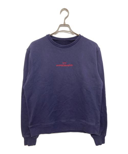 Maison Margiela（メゾンマルジェラ）Maison Margiela (メゾンマルジェラ) LOGO CREW NECK SWEAT(ロゴクルーネックスウェット) 21SS S50GU0166 ネイビー サイズ:48の古着・服飾アイテム