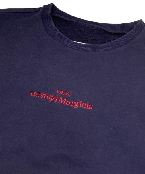 Maison Margiela（メゾンマルジェラ）Maison Margiela (メゾンマルジェラ) LOGO CREW NECK SWEAT(ロゴクルーネックスウェット) 21SS S50GU0166 ネイビー サイズ:48の古着・服飾アイテム