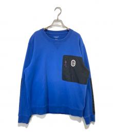 COACH（コーチ）の古着「ナイロン スイッチング クルーネックスウェット　89748」｜ブルー