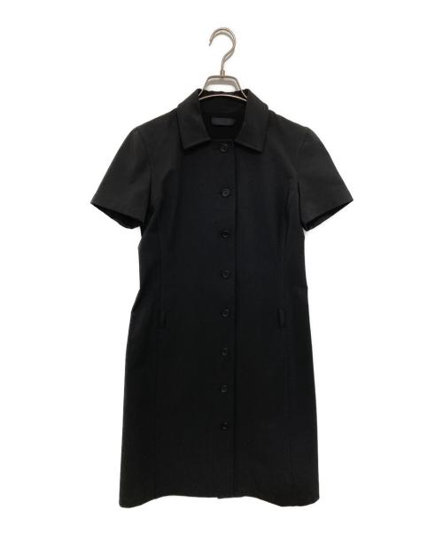 PRADA（プラダ）PRADA (プラダ) ストレッチワンピース　半袖ワンピース ブラック サイズ:42の古着・服飾アイテム