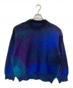 steinシュタイン）の古着「OVERSIZED GRADATION MOHAIR LS オーバーサイズド グラデーション モヘア エルエス ST.698」｜ネイビー