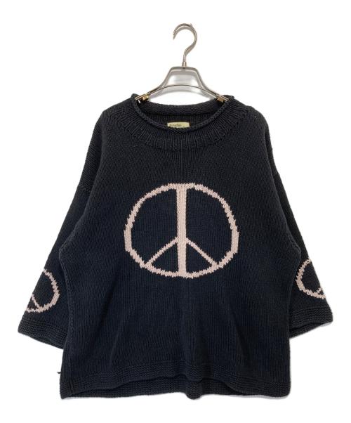 Mcmachan Woolen（マクマーンウーレン）Mcmachan Woolen (マクマーンウーレン) ピースマークニット ブラック サイズ:記載なしの古着・服飾アイテム