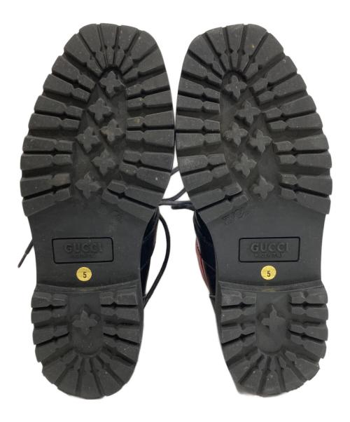 GUCCI（グッチ）GUCCI (グッチ) レザートレッキングブーツ　LEATHER HIKING BOOTS ブラック サイズ:5の古着・服飾アイテム