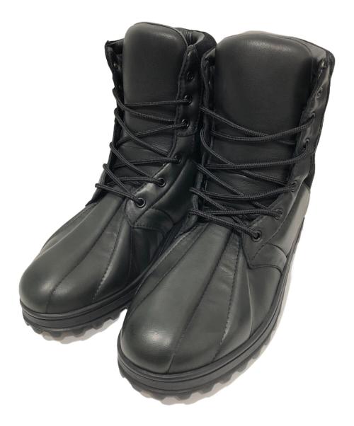 Yohji Yamamoto pour homme（ヨウジヤマモト プールオム）Yohji Yamamoto pour homme 25AW SOFT SHEEP SKIN VELOUR MILITARY BOOTS（ソフトシープスキン ベロア ミリタリーブーツ） HL-E03-762-1-03 ブラック サイズ:3の古着・服飾アイテム