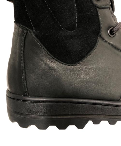 Yohji Yamamoto pour homme（ヨウジヤマモト プールオム）Yohji Yamamoto pour homme 25AW SOFT SHEEP SKIN VELOUR MILITARY BOOTS（ソフトシープスキン ベロア ミリタリーブーツ） HL-E03-762-1-03 ブラック サイズ:3の古着・服飾アイテム