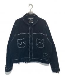 NEIGHBORHOOD×PHINGERIN（ネイバーフッド×フィンガリン）の古着「PG1 SAVAGE KNITニットカーディガン　PD-242-NH-KN-011」｜ブラック