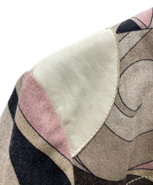 Emilio Pucci（エミリオ プッチ）Emilio Pucci (エミリオ プッチ) 幾何学柄ノーカラージャケット ピンク サイズ:36の古着・服飾アイテム