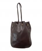 ciseiシセイ）の古着「レザードローストリングバッグ」｜ブラウン