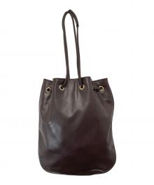 cisei（シセイ）の古着「レザードローストリングバッグ」｜ブラウン