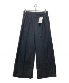 CAMPHOR WOOD（カンファーウッド）の古着「2tuck wide baggy slacks」｜ブラック