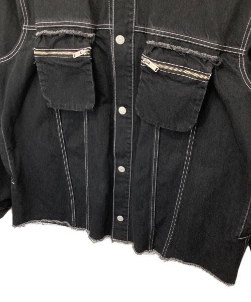 UNDERCOVER（アンダーカバー）UNDERCOVER (アンダーカバー) フードドッキングデニムジャケット ブラック サイズ:5の古着・服飾アイテム