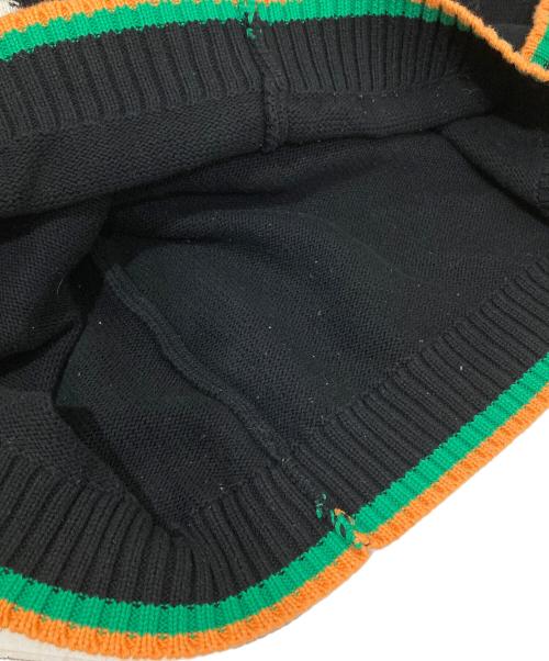 CASABLANCA（カサブランカ）CASABLANCA (カサブランカ) オレンジ インターシャ セーター CASABLANCA21FW-3 ブラック サイズ:Sの古着・服飾アイテム