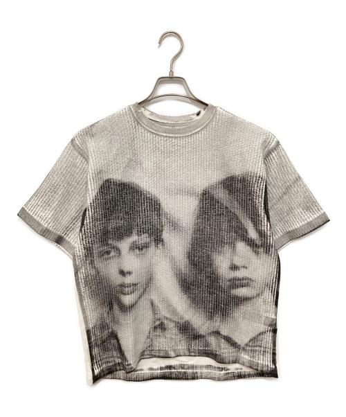 ADER error（アーダーエラー）ADER error (アーダーエラー) ワッフルプリントTシャツ ツインフェイス/BN01SSTS0109OW ホワイト サイズ:Lの古着・服飾アイテム