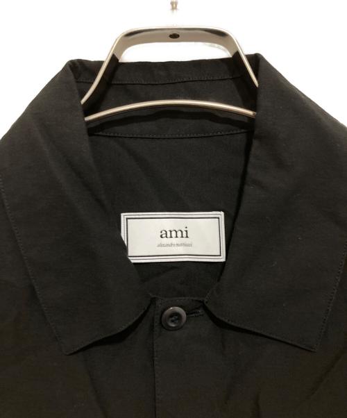 AMI Alexandre Mattiussi（アミアレクサンドルマテュッシ）AMI Alexandre Mattiussi (アミアレクサンドルマテュッシ) ロゴ刺繍レーヨンシャツ　E20HC200.422 ブラック サイズ:Mの古着・服飾アイテム