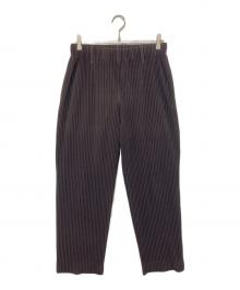 HOMME PLISSE ISSEY MIYAKE（オム プリッセ イッセイ ミヤケ）の古着「プリーツパンツ イージーパンツ　PLEATS PANTS　EASY PANTS HP13JF174」｜ブラウン