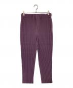 HOMME PLISSE ISSEY MIYAKEオム プリッセ イッセイ ミヤケ）の古着「メッシュプリーツパンツ　HP11JF147」｜パープル
