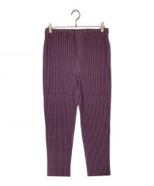 HOMME PLISSE ISSEY MIYAKE（オム プリッセ イッセイ ミヤケ）の古着「メッシュプリーツパンツ　HP11JF147」｜パープル
