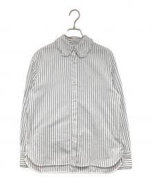 YORI（ヨリ）の古着「ミニフリル ストライプシャツ　YR21-24136AW」｜ホワイト