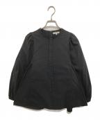 YORIヨリ）の古着「サイドギャザーブラウス　YR2221-105AW」｜ブラック