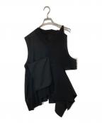 ENFOLDエンフォルド）の古着「WOVEN×KNIT VEST/ウーブン×ニットベスト/300GA270--0660」｜ブラック