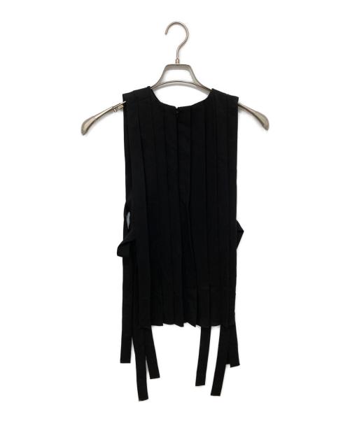 ENFOLD（エンフォルド）ENFOLD (エンフォルド) PLEATS VEST ブラック サイズ:38の古着・服飾アイテム