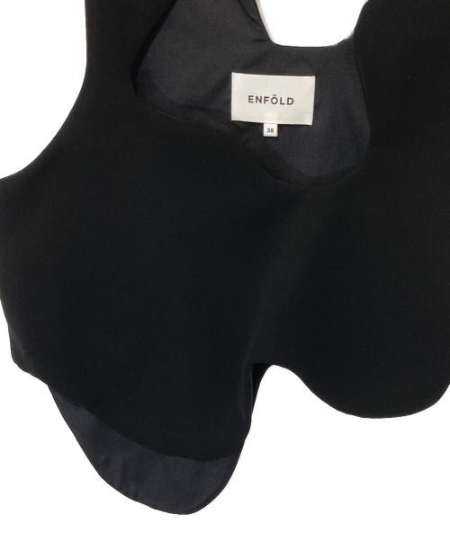 ENFOLD（エンフォルド）ENFOLD (エンフォルド) WAVE VEST（ウェーブベスト）　300HS730-1430 ブラック サイズ:38の古着・服飾アイテム