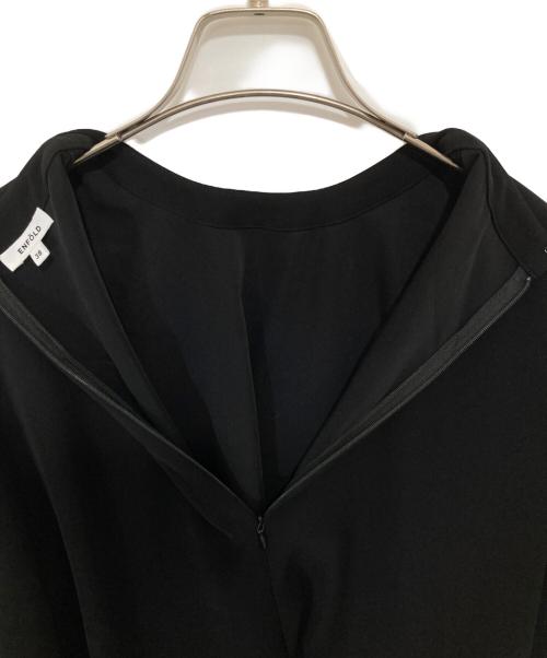ENFOLD（エンフォルド）ENFOLD (エンフォルド) WOVEN T-SHIRT　ウーブンティーシャツ　300HS230-0330 ブラック サイズ:38の古着・服飾アイテム