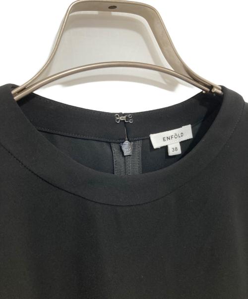 ENFOLD（エンフォルド）ENFOLD (エンフォルド) WOVEN T-SHIRT　ウーブンティーシャツ　300HS230-0330 ブラック サイズ:38の古着・服飾アイテム
