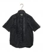 COMME des GARCONS HOMME PLUSコムデギャルソンオムプリュス）の古着「フリル装飾シャツ PI-B049 AD2011」｜ブラック