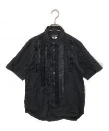 COMME des GARCONS HOMME PLUS（コムデギャルソンオムプリュス）の古着「フリル装飾シャツ PI-B049 AD2011」｜ブラック