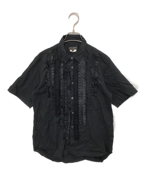 COMME des GARCONS HOMME PLUS（コムデギャルソンオムプリュス）COMME des GARCONS HOMME PLUS (コムデギャルソンオムプリュス) フリル装飾シャツ PI-B049 AD2011 ブラック サイズ:XSの古着・服飾アイテム