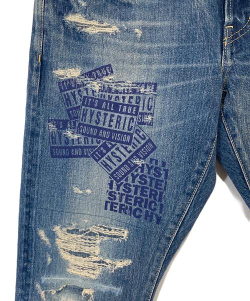 Hysteric Glamour（ヒステリックグラマー）Hysteric Glamour (ヒステリックグラマー) スタッズダメージデニムパンツ　02191AP09 インディゴ サイズ:31の古着・服飾アイテム