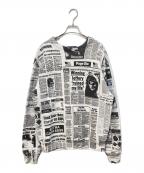 ALEXANDER WANGアレキサンダー・ワン）の古着「Page Six Newspaper Sweatshirt ページシックスニュースペーパースウェットシャツ」｜ホワイト