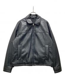 ZARA（ザラ）の古着「中綿 フェイクレザージャケット」｜ブラック