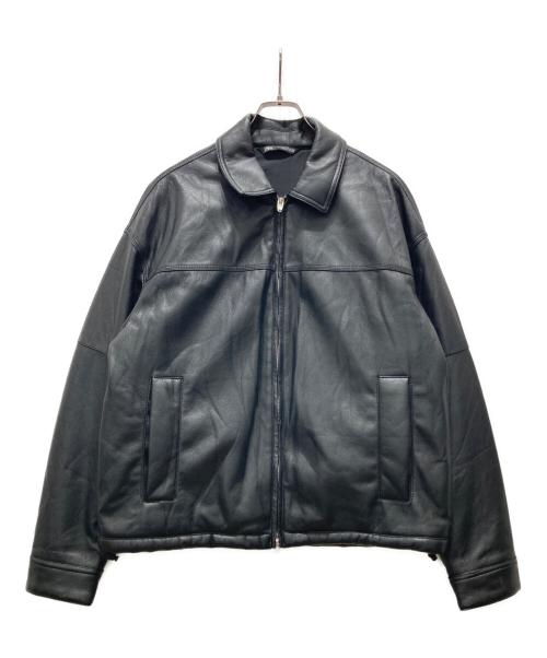 ZARA（ザラ）ZARA (ザラ) 中綿 フェイクレザージャケット ブラック サイズ:Mの古着・服飾アイテム