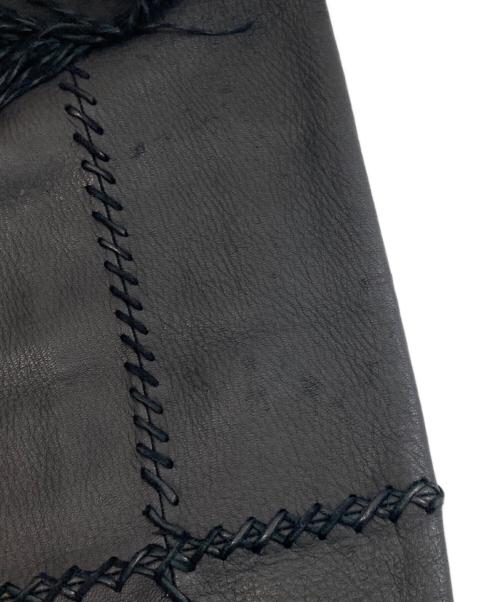 L.G.B（ルグランブルー）L.G.B (ルグランブルー) フリンジフレアレザーパンツ　FRINGE LEATHER PANTS　CARLOS/PTM DEER ブラック サイズ:73.5cm (W29)の古着・服飾アイテム