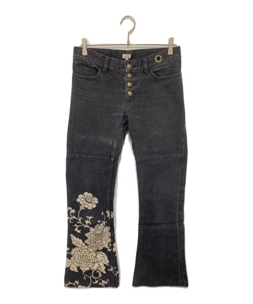 L.G.B（ルグランブルー）L.G.B (ルグランブルー) 花柄プリントフレアデニムパンツ　FLOWER PRINT FLARE DENIM PANTS　EOLF/BF/B 2677M ブラック サイズ:SIZE 76cm (W30)の古着・服飾アイテム