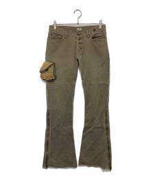 L.G.B（ルグランブルー）の古着「サイドジップフレアデニムパンツ　SIDE ZIP FLARE DENIM PANTS　WOLF/BF/Z 9411M」｜ブラウン