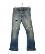 L.G.Bルグランブルー）の古着「DAMEGED FLARE DENIM PANTSダメージフレアデニムパンツ」｜インディゴ