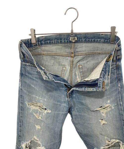 L.G.B（ルグランブルー）L.G.B (ルグランブルー) DAMEGED FLARE DENIM PANTSダメージフレアデニムパンツ インディゴ サイズ:76cm (W30)の古着・服飾アイテム
