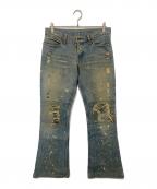 IF SIX WAS NINEイフシックスワズナイン）の古着「ダメージデニムパンツ　MUD MAX/BCM」｜インディゴ