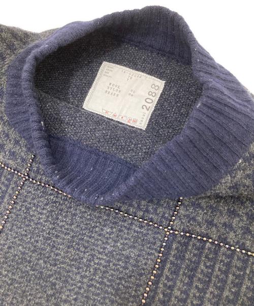 sacai（サカイ）sacai (サカイ) ハンドトゥース フリンジ ボールチェーン ニット 14-02088 ネイビー サイズ:１の古着・服飾アイテム