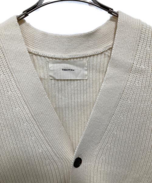 TODAYFUL（トゥデイフル）TODAYFUL (トゥデイフル) Wool Ribknit Cardigan ウール リブニット カーディガン 12520519 アイボリー サイズ:FREEの古着・服飾アイテム