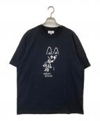 maison kitsuneメゾンキツネ）の古着「パーティー フォックス コンフォート Tシャツ　PM00116KJ7025」｜ブラック