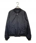 PRADAプラダ）の古着「TRIANGLE PLATE LOGO BOMBER JACKET トライアングルプレートロゴボンバージャケット　SGH039 R121」｜ブラック