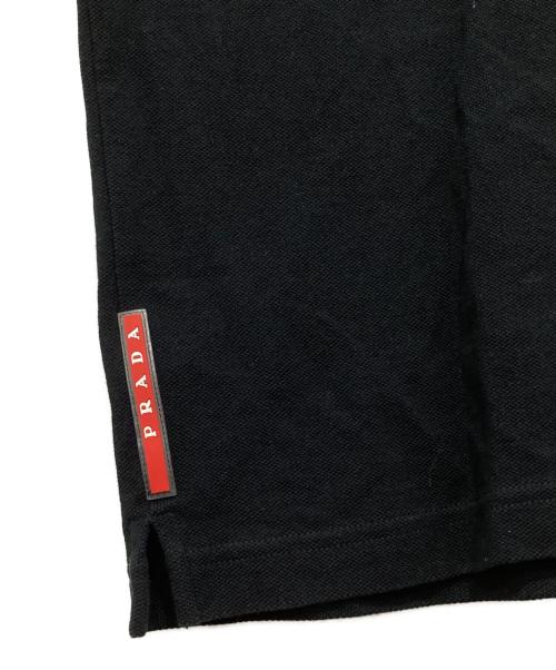 PRADA SPORTS（プラダスポーツ）PRADA SPORTS (プラダスポーツ) 裾ラバーロゴ バイカラーポロシャツ　SJJ888　半袖ポロシャツ ブラック サイズ:XLの古着・服飾アイテム